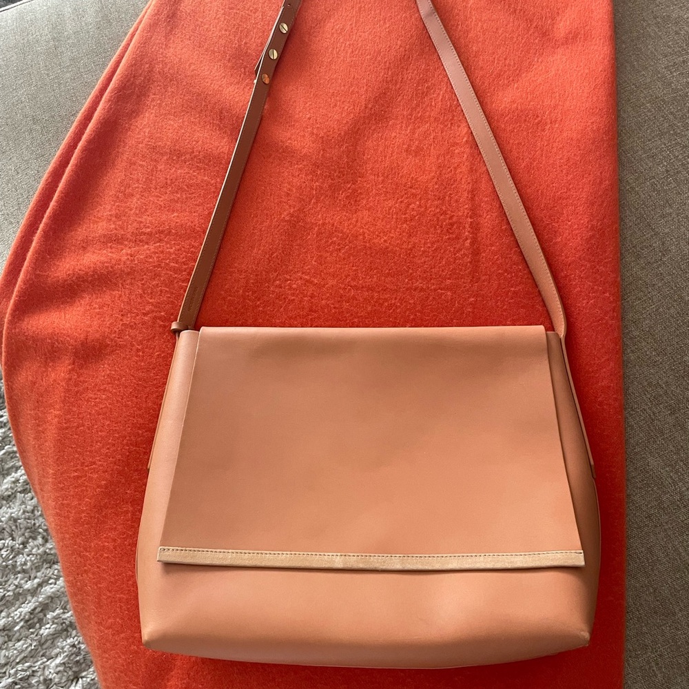 Janessa Leone Tan Leather Shoulder Bag